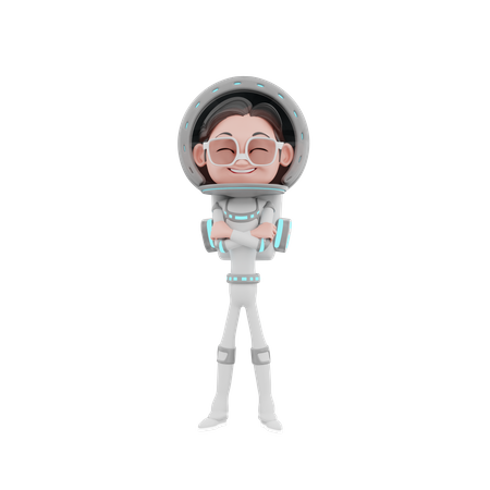 Male Astronaut standing 3D Illustration