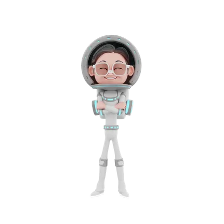 Male Astronaut standing  3D Illustration