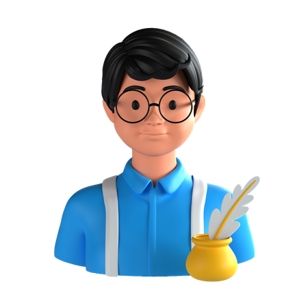 Male Author  3D Icon