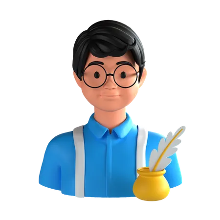 Male Author  3D Icon