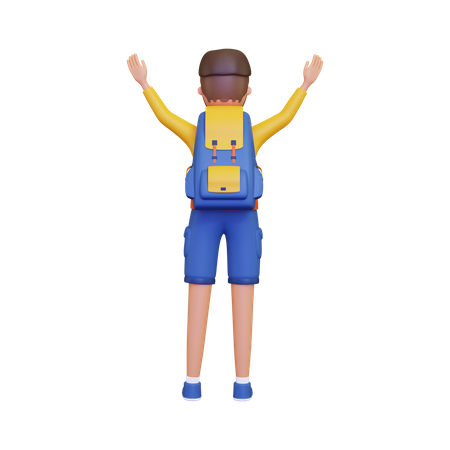 Male Backpacker 3D Illustration