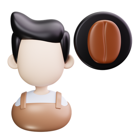 Male Barista  3D Icon