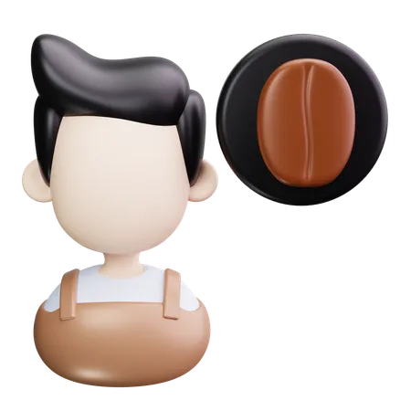 Male Barista  3D Icon