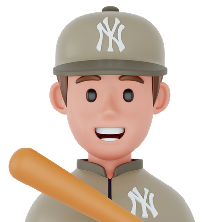 Male Baseball Player  3D Icon