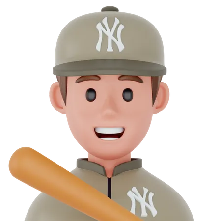 Male Baseball Player  3D Icon