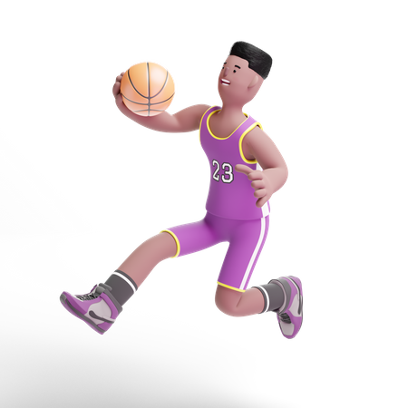 Male Basketball Player playing 3D Illustration