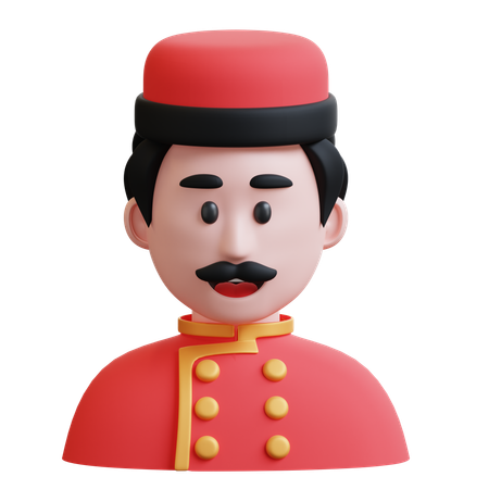 Male Bellhop  3D Icon