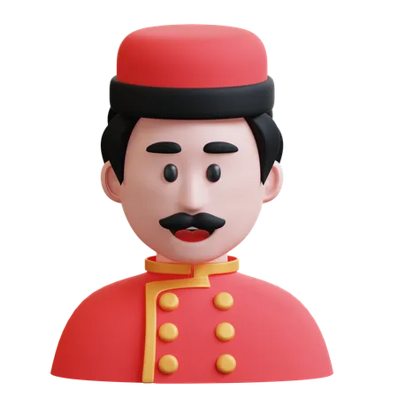 Male Bellhop  3D Icon