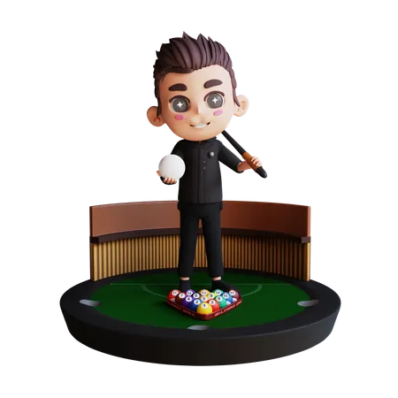 Male Billiard  3D Illustration