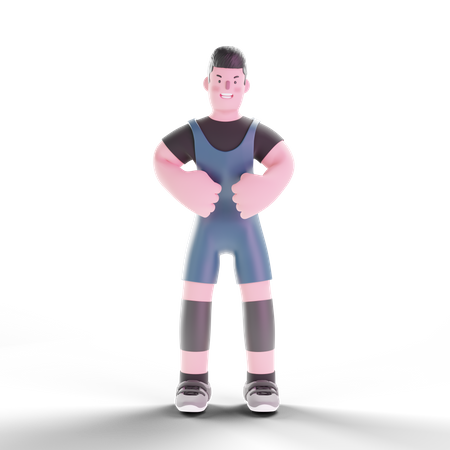 Male bodybuilder 3D Illustration