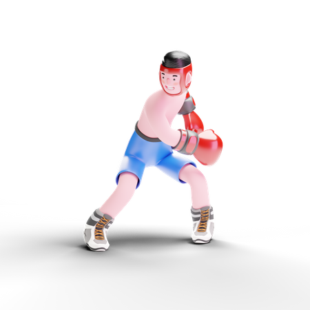 Male Boxer standing 3D Illustration