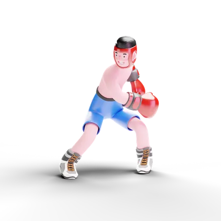 Male Boxer standing  3D Illustration
