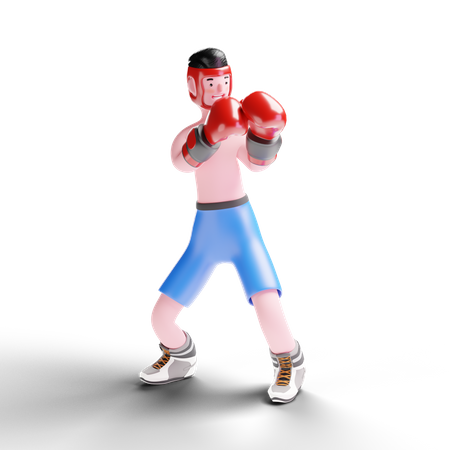 Male boxer working on defense technique  3D Icon