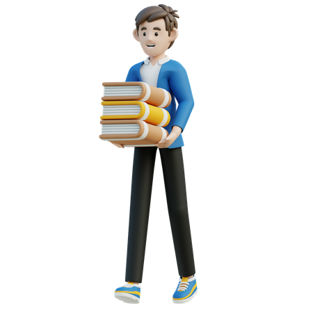 Male Bring A Book  3D Illustration