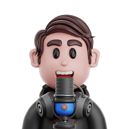 Male Broadcaster  3D Icon