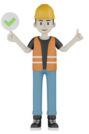 Male Builder  3D Icon