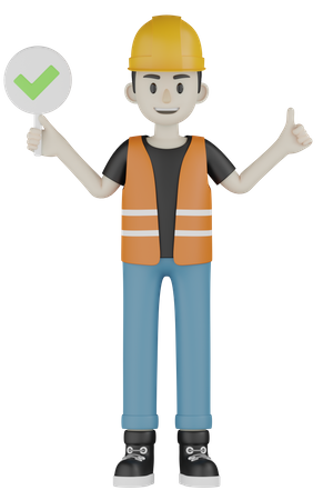 Male Builder  3D Illustration