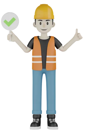 Male Builder  3D Illustration