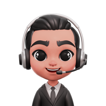 Male Call Operator  3D Icon