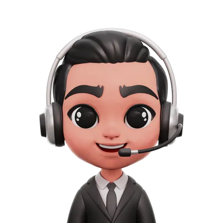 Male Call Operator  3D Icon