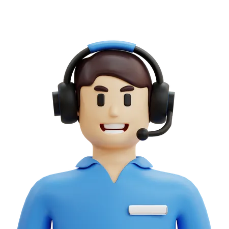 Male Call Operator  3D Icon