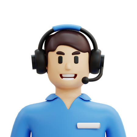 Male Call Operator  3D Icon