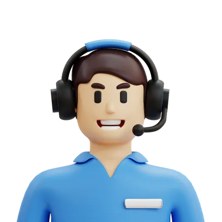 Male Customer Service Character 3D Icon