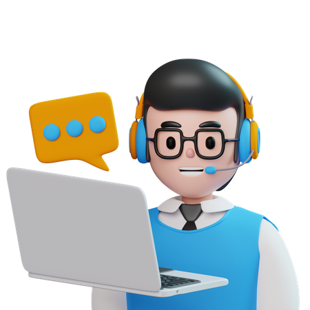 Male Call Service  3D Icon