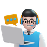 male call service character emoji 3d