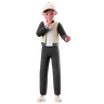 3d male character asking to quiet logo