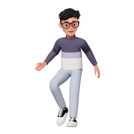 Male Character Floating Pose  3D Illustration