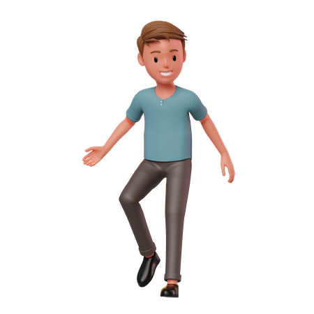 Male Character Floating Pose 3D Illustration