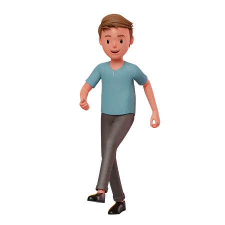 Male Character In Walking Pose  3D Illustration