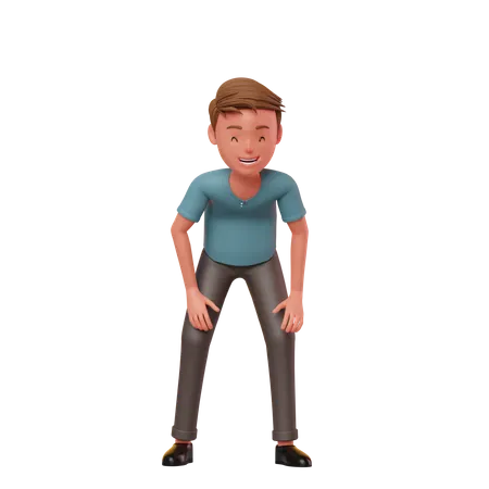 Male Character Laughing  3D Illustration