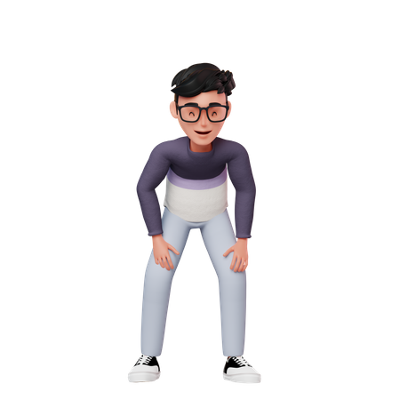 Male Character Laughing  3D Illustration