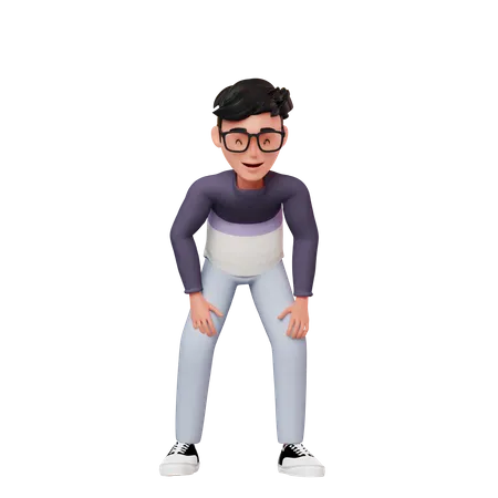 Male Character Laughing 3D Illustration