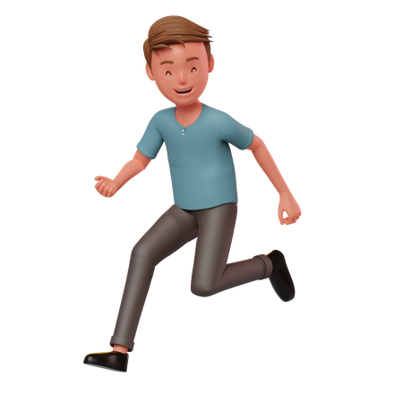 Male Character Running Poose  3D Illustration