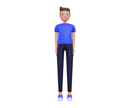 Male character standing pose  3D Illustration