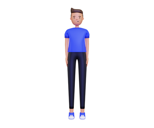 Male character standing pose 3D Illustration