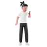 3d male character using a smartphone