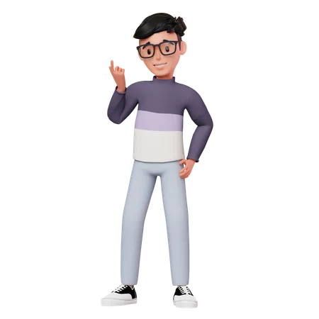 Male Character With A Idea  3D Illustration