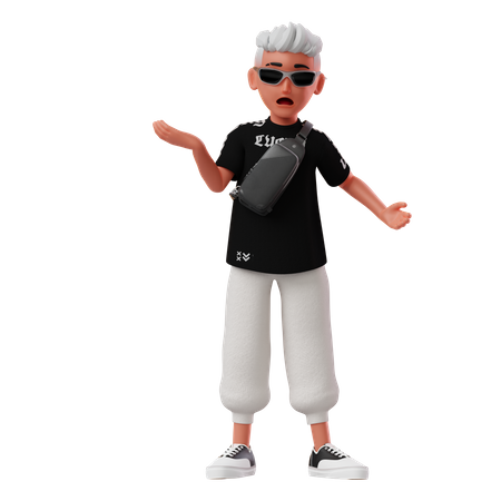 Male Character With Confused Pos  3D Icon