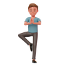 3d boy giving yoga pose illustration
