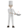 male chef cooking 3d logo