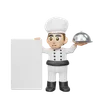 Male Chef Holding Board While Holding Cloche