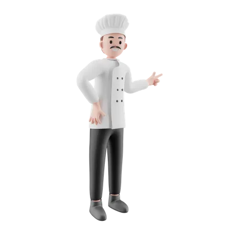 Male Chef showing something  3D Illustration