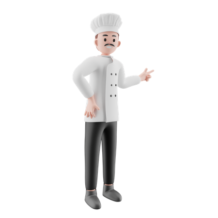 Male Chef showing something  3D Illustration