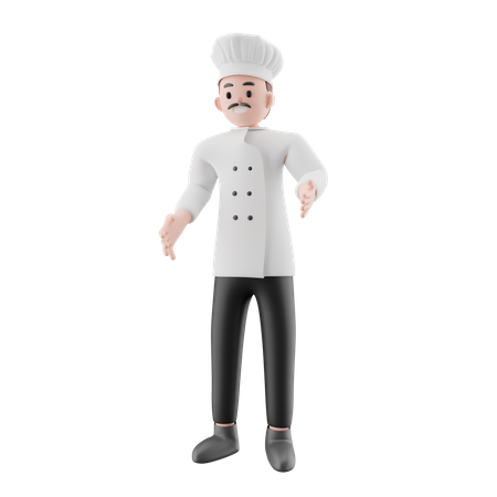 Male Chef standing  3D Illustration