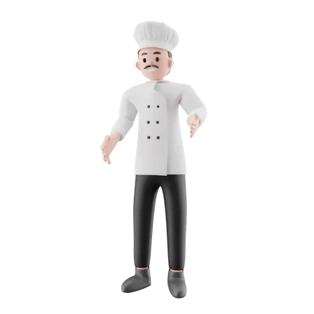 Male Chef standing  3D Illustration