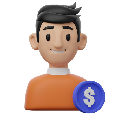 Male Client  3D Icon